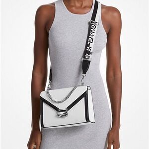Michael Kors Black and White Crossbody Bag